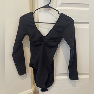 SKIMS Black V-Neck Bodysuit